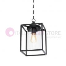 DOMUS NERO Sospensione Gabbia per Esterni Design Vintage
