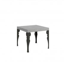 Tavolo allungabile 90x90/246 cm Paxor Cemento telaio Antracite
