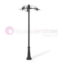 ANTIQUE Lampione Grafite a 3 Luci Design Tradizionale