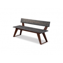 Panca SakA~copy; 233 legno metallo schienale 150x43x73h Giochipark zincata verniciata - Corten/Grigio