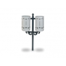 Cestino Old Style Double 576 Giochipark acciaio zincato verniciato A~75x52h - RAL 9006 - Filo pavimento