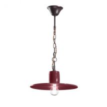 LAMPADARIO SOSPENSIONE IN CERAMICA COLOR BORDEAUX 1XE27 LAND ONDALUCE