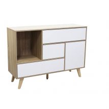 Madia con tre cassetti e un anta in Legno Composito cm 119x39 5x85 6 - GRADY Colore: Bianco