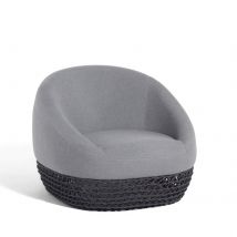 Poltrona da Giardino girevole in alluminio e corda - LOTUS Colore: Grigio