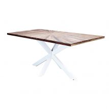 Tavolo da pranzo in legno di acacia 180x90 cm - RILEY Colore: Bianco