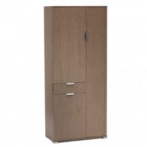 Armadio Rovere Grigio con 3 Ante e 1 Cassetto, cm 75x38x174