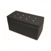 Pouf contenitore in Felicita, colore grigio, Misure 90 x 45 x 45 cm