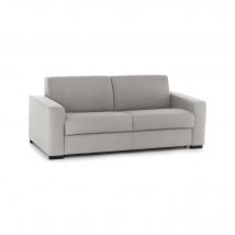 Divano fisso Cianite, Divano a 2 posti Large, Made in Italy, SofÒ Soggiorno, in tessuto imbottito, con Braccioli slim, cm 180x95h90, Grigio