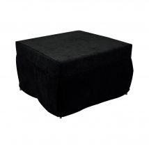Puof trasformabile in letto Arno, Made in Italy, Letto pieghevole, Pouf in tessuto sfoderabile salvaspazio da soggiorno, cm 78x78/195h45, Nero