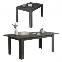 Tavolo allungabile 0, Tavolo da pranzo estensibile, Consolle multiuso con allunghe, Cm 137x90h79, Grigio Cemento