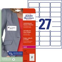 Avery-Zweckform L4784-20 Name stickers 63.5 x 29.6 mm Acetate silk White 540 pc(s) Removable Laser, colour, Laser printer, Manual labeling