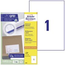 Avery-Zweckform 3478 All-purpose labels 210 x 297 mm Paper White 100 pc(s) Permanent adhesive Inkjet printer, Laser printer, Laser, colour, Copier, Colour