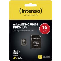 Intenso Premium microSDHC card 16 GB Class 10, UHS-I incl. SD adapter