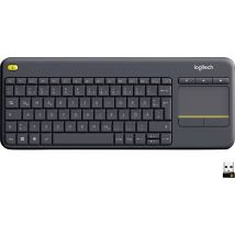Logitech Wireless K400 Plus Radio Keyboard German, QWERTZ Black Built-in touchpad, Mouse buttons