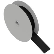 Hebotec 11-KE20005FRT Hook-and-loop tape for bundling Hook and loop pad (L x W) 5000 mm x 20 mm Black 5 m