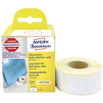 Avery-Zweckform Label roll Compatible replaced DYMO 99017, S0722460 50 x 12 mm Paper White 220 pc(s) Permanent adhesive Suspension file labels AS0722460