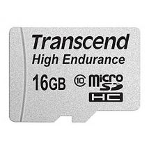 Transcend High Endurance microSDHC card 16 GB Class 10 incl. SD adapter