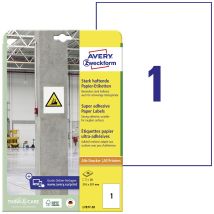 Avery-Zweckform L7877-20 210 x 297 mm Paper White 20 pc(s) Permanent adhesive, Strongly adhesive Adhesive labels (extra strong) 20 Sheet A4
