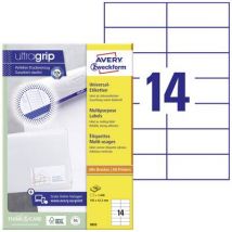Avery-Zweckform 3653 All-purpose labels 105 x 42.3 mm Paper White 1400 pc(s) Permanent adhesive Inkjet printer, Laser printer, Laser, colour, Copier, Colour