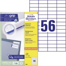 Avery-Zweckform 3668 All-purpose labels 52.5 x 21.2 mm Paper White 5600 pc(s) Permanent adhesive Inkjet printer, Laser printer, Laser, colour, Copier, Colour