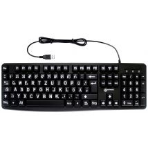 Geemarc KBSV3_BLK_GE USB Keyboard German, QWERTZ Black Big buttons