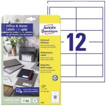 Avery-Zweckform 6123 All-purpose labels 97.3 x 42.3 mm Paper White 120 pc(s) Permanent adhesive Inkjet printer, Laser printer, Laser, colour, Copier, Colour