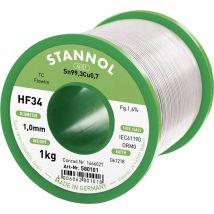 Stannol HF34 1,6% 1,0MM FLOWTIN TC CD 1000G Solder, lead-free Reel, Lead-free Sn99,3Cu0,7 ORM0 1000 g 1 mm