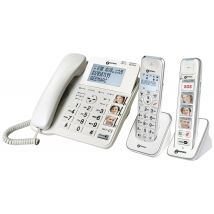Geemarc Pack SENIOR 295 Corded Big Button Answerphone, Camera button, incl. handset Backlit White