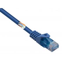 Basetech BT-2270726 RJ45 Network cable, patch cable CAT 5e U/UTP 0.50 m Blue incl. detent 1 pc(s)