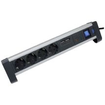AS Schwabe 18361 Power strip (+ switch) Black, Silver PG connector 1 pc(s)