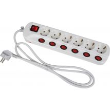 Heitronic 45191 Power strip (+ switch) 6x White PG connector 1 pc(s)