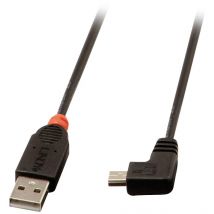 LINDY USB cable USB 2.0 USB-A plug, USB-Mini-B plug 0.50 m Black 31970