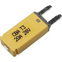Hansor Circuit Breaker Mini, type 3. Manual Reset, 20A CBA3 Series 20A Standard mini blade-type fuse circuit breaker 20 A Yellow 1 pc(s)