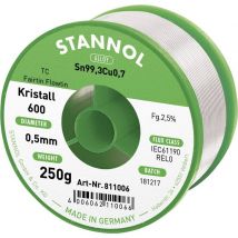 Stannol Kristall 600 Fairtin Solder, lead-free Lead-free Sn99,3Cu0,7 REL0 250 g 0.5 mm