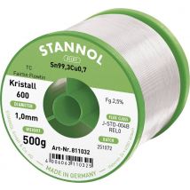 Stannol Kristall 600 Fairtin Solder, lead-free Lead-free Sn99,3Cu0,7 REL0 500 g 1 mm