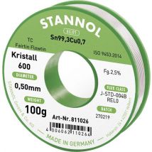 Stannol Kristall 600 Fairtin Solder, lead-free Lead-free Sn99,3Cu0,7 REL0 100 g 0.5 mm