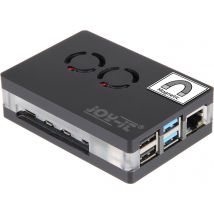 Joy-it RB-CaseP4+03 SBC housing Compatible with (development kits): Raspberry Pi® Active cooling, Magnetic lock Transparent
