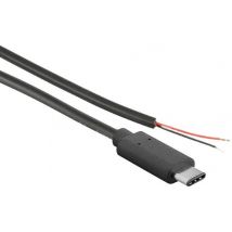 Joy-it K-1473 Power cable Raspberry Pi®, Arduino, Banana Pi, Cubieboard [1x USB-C® plug - 1x Open cable ends] 1.00 m Black