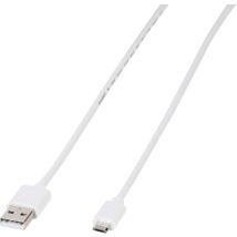 Vivanco USB cable USB 2.0 USB-A plug, USB Micro-B plug 1.00 m White 39451