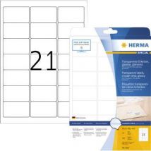 Herma 8017 Labels (A4) 63.5 x 38.1 mm Film, glossy Transparent 525 pc(s) Permanent adhesive Label film