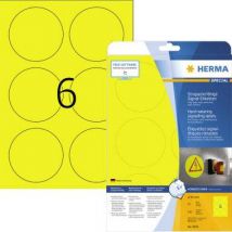 Herma 8035 Labels (A4) 85 x 85 mm Polyester film Yellow 150 pc(s) Extra strong Label film