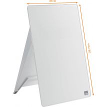 nobo Glass notice board Diamond Glass Desktop (W x H) 216 mm x 297 mm Brilliant white Incl. stand, Incl. markers
