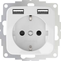 2USB 2U-449375 Flush-mount socket incl. USB Pure white (glossy)