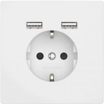 2USB 2U-449061 Flush-mount socket incl. USB Pure white (glossy)