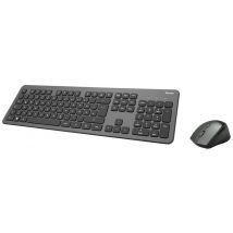 Hama Radio Keyboard and mouse set Ergonomic German, QWERTZ Anthracite/black