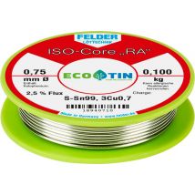 Felder ISO-Core RA Sn99Cu1 Solder, lead-free Reel Sn99,3Cu0,7 0.100 kg 0.75 mm