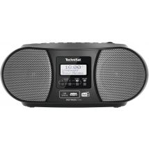 TechniSat DIGITRADIO 1990 Radio CD player DAB+, FM AUX, Bluetooth, CD, USB Battery charger, Alarm clock Black