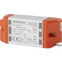 Basetech LD-12-15 LED transformer Constant voltage 15 W 1.25 A Approved for use on furniture, Overvoltage, Suitable for flammable surfaces 1 pc(s)