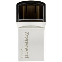 Transcend JetFlash 890 USB smartphone/tablet extra memory Silver 128 GB USB A (USB 3.2 2nd gen), USB C®