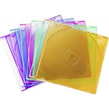 Basetech CD box BT-2267606 1 CD/DVD/Blu-Ray Blue, Green, Orange, Pink, Purple Plastic 10 pc(s)